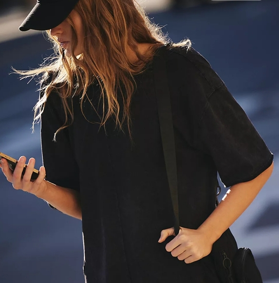 Free People Hot Shot Tee Romper  Black XS NWT - Picture 3 of 14